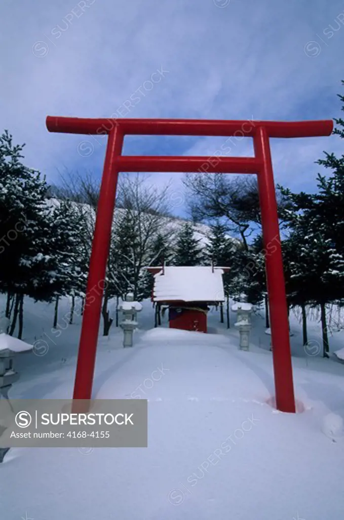 Japan, Hokkaido Island, Shiretoko Peninsula, Near Rausu, Small Shinto Shrine