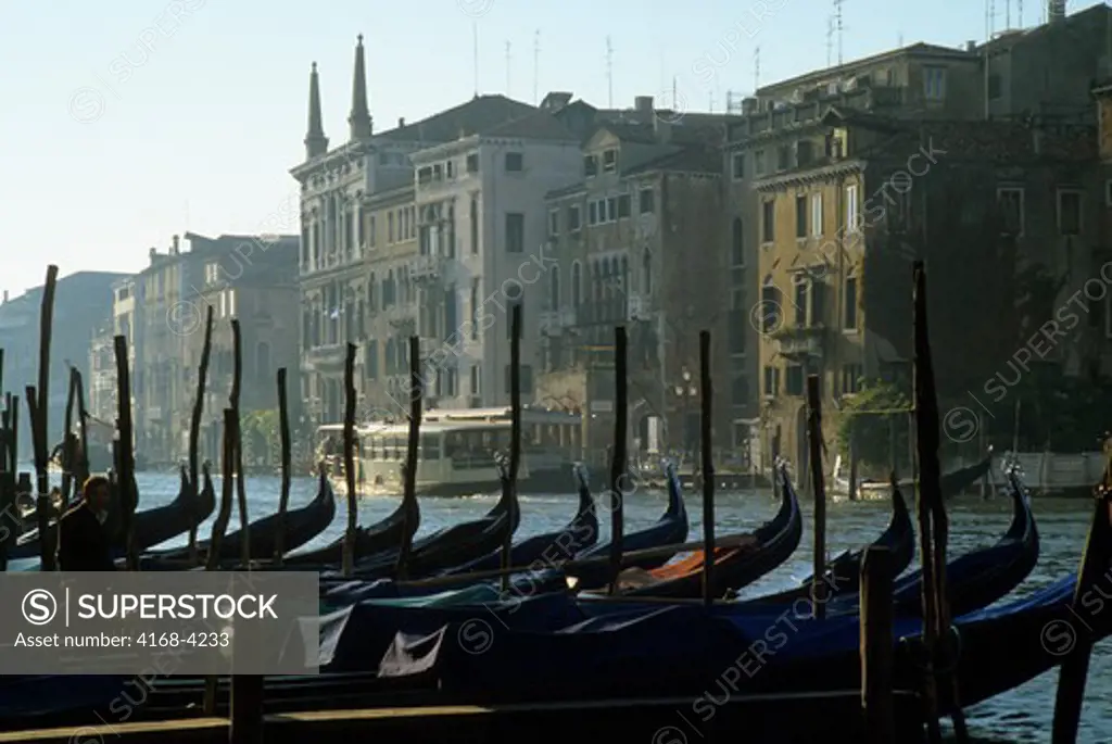 Italy, Venice, Grand Canal With Gondolas