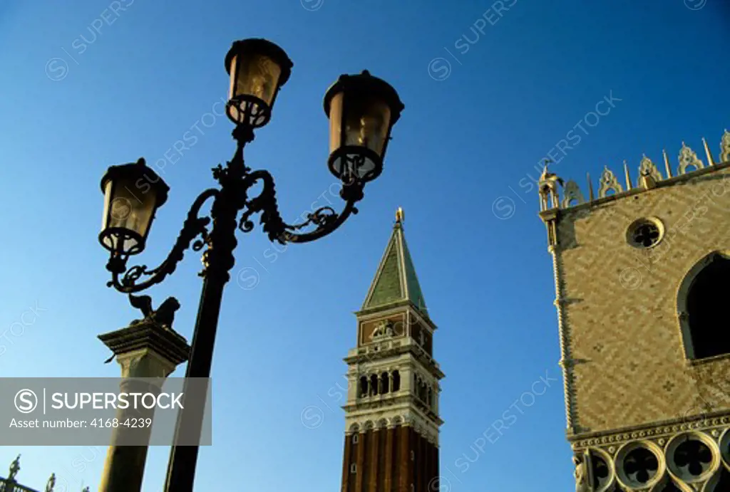 Italy, Venice, Plaza San Marco In Evening Sunshine, La Zecca