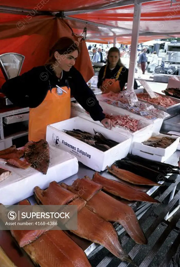 Norway, Bergen, Market, Fresh Fish Being Sold