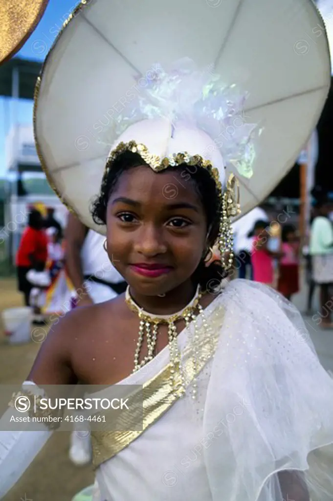 Trinidad, Port Of Spain, Carnival, Parade Of Bands, Girl In Costume, Close-Up