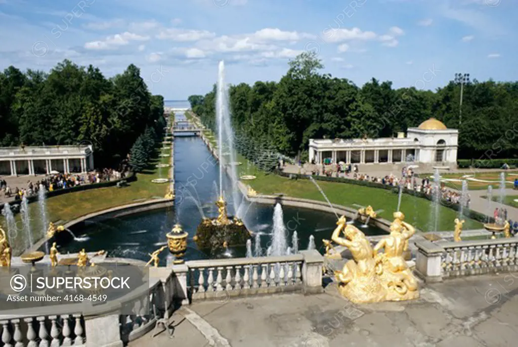 Russia, St.Petersburg, Fountains At Petrodvorets, Summer Palace  Russia