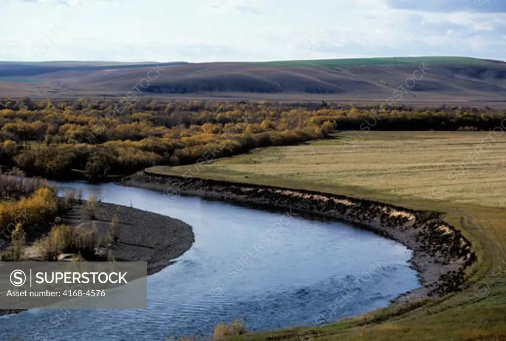 Russia, Siberian Ranchland With River