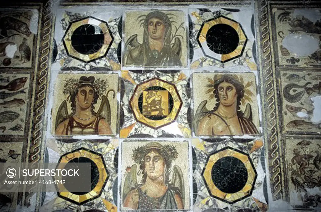 Libya, Tripoli, Tripoli Museum, Roman mosaic