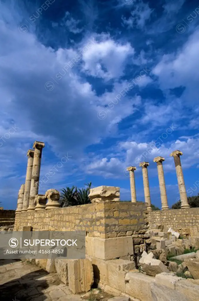 Libya, Near Tripoli, Leptis Magna, Temple Of Rome And Augustus