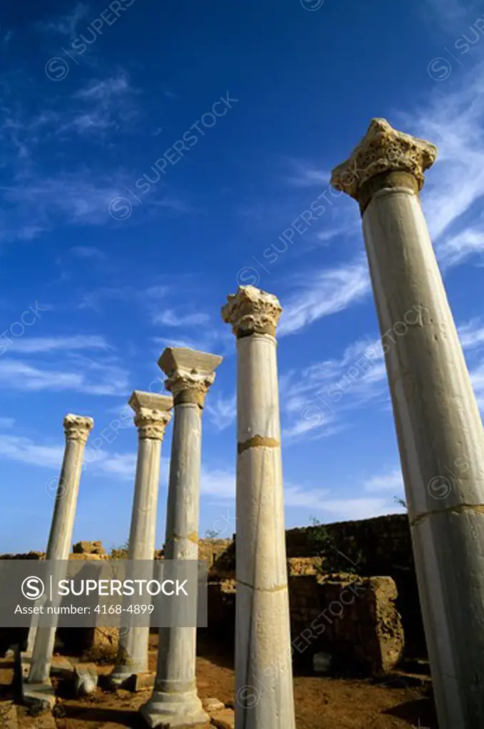 Libya, near Benghazi, Soussa, Apollonia, Central Church, Corinthian Capitals