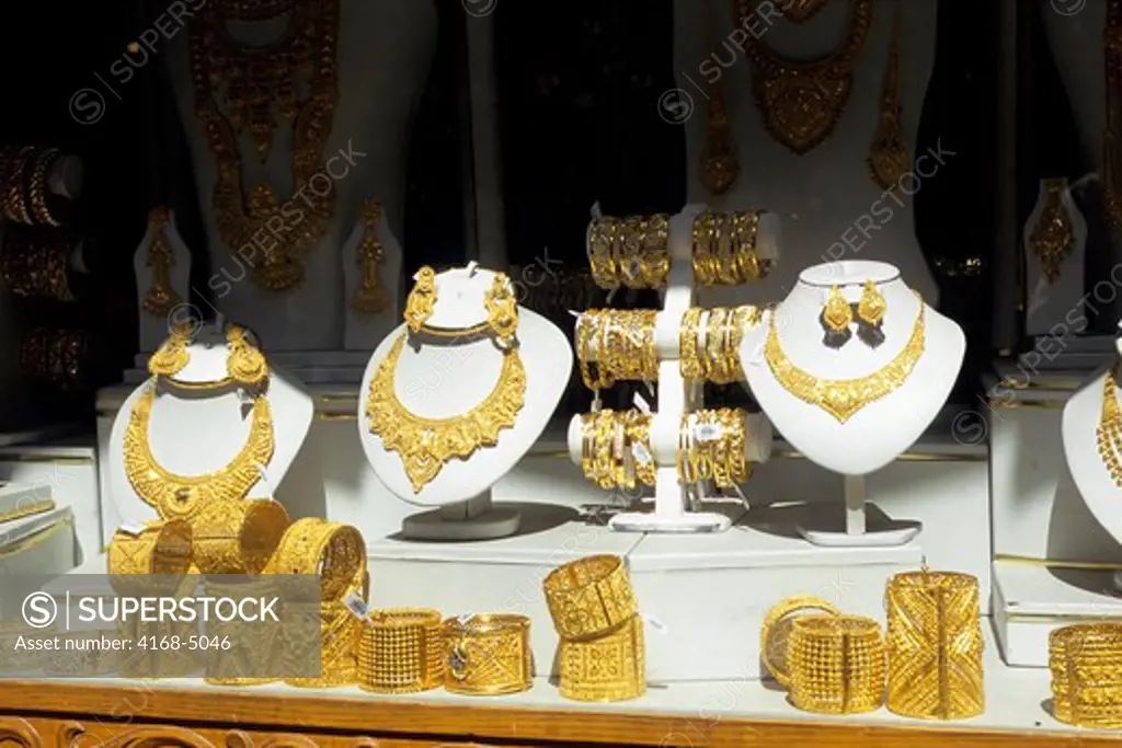 United Arab Emirates, Dubai, gold souk, window display