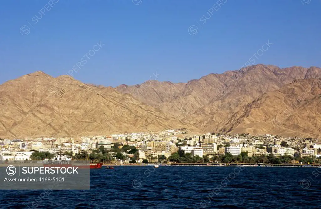 Jordan, aqaba, red sea, view of city