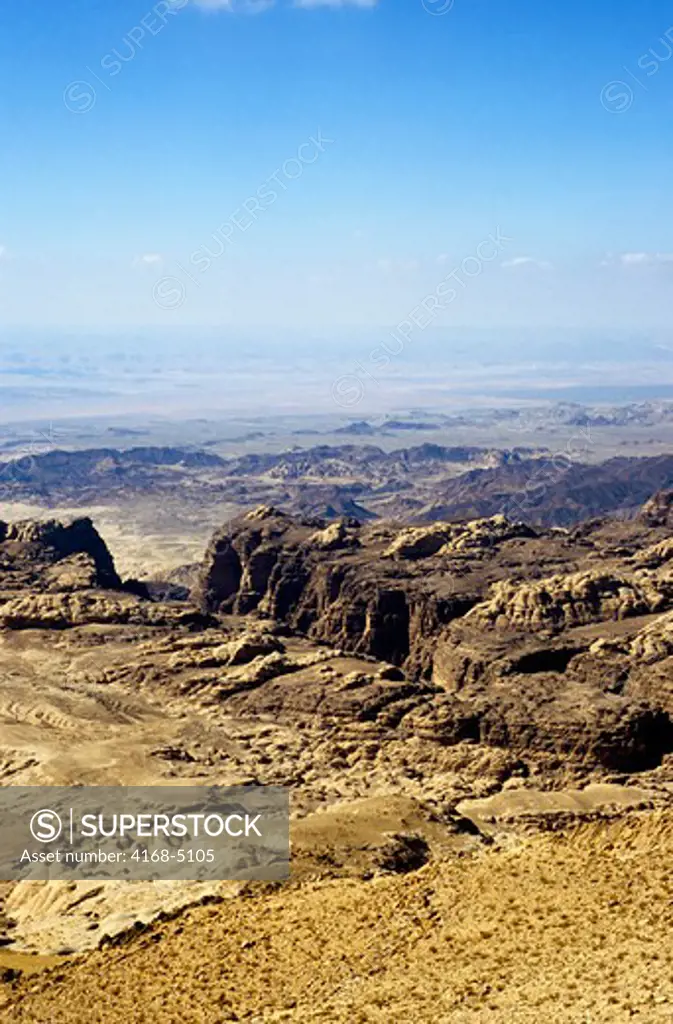 jordan, near wadi musa, view of wadi araba, rift valley