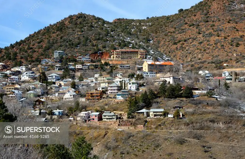 usa, arizona, verde valley, view of old mining town of jerome