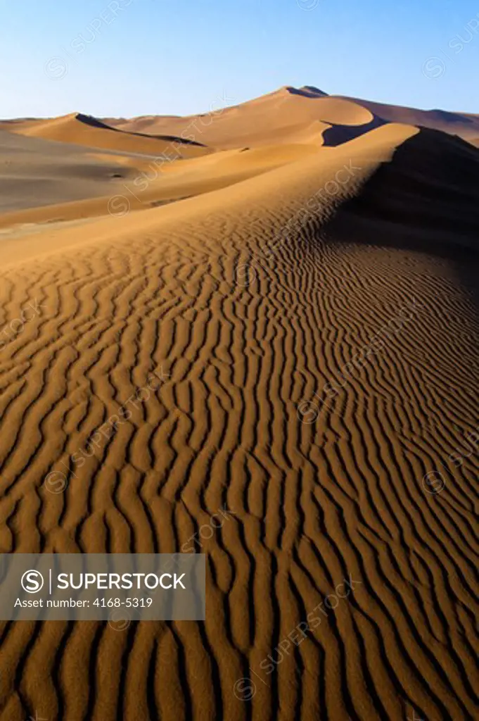 namibia, namib-naukluft park, sossusvlei, sand dune with ripples