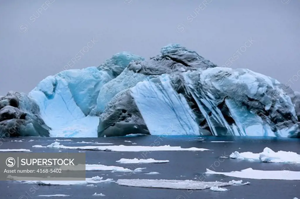antarctica, near south orkney island, marbled iceberg
