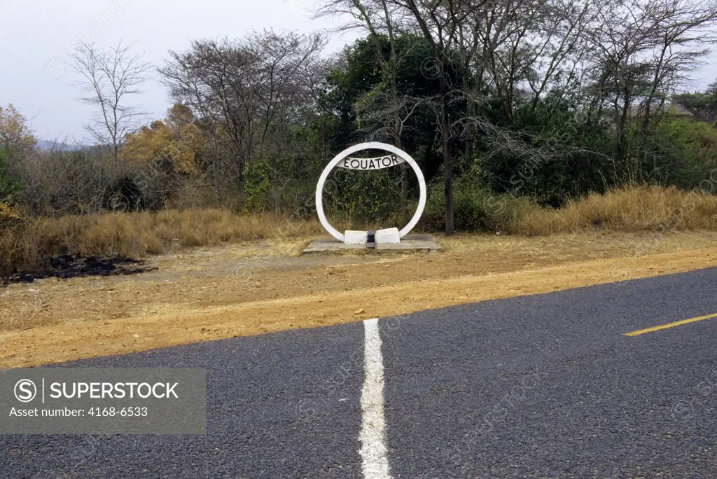 uganda, near kasese, equator marker