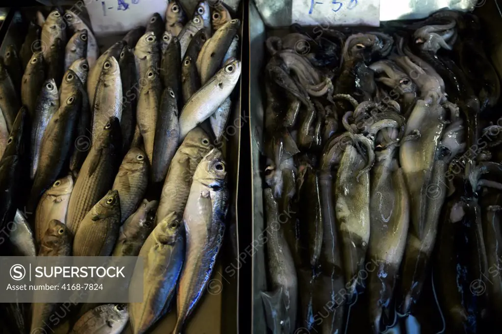 Malta, Valletta, Marsaxlokk, Fresh fish on market