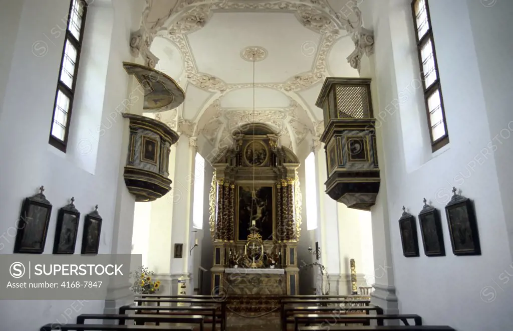 Germany, Bavaria, Berchtesgaden, Konigssee, St. Bartholoma, Interior of chapel
