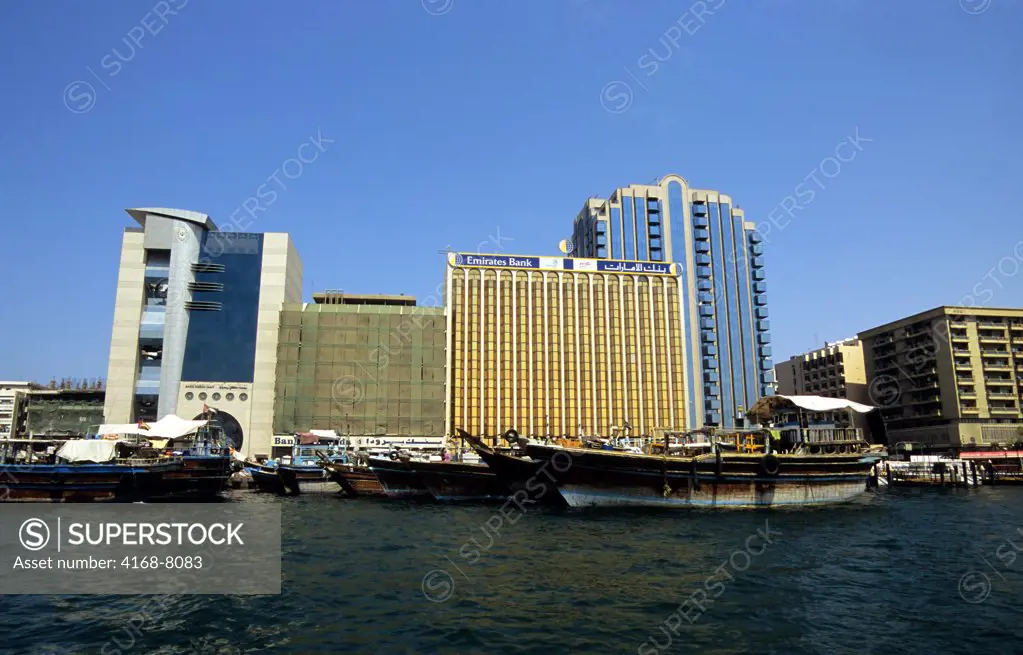 United Arab Emirates, Dubai, Modern architecture along Dubai Creek