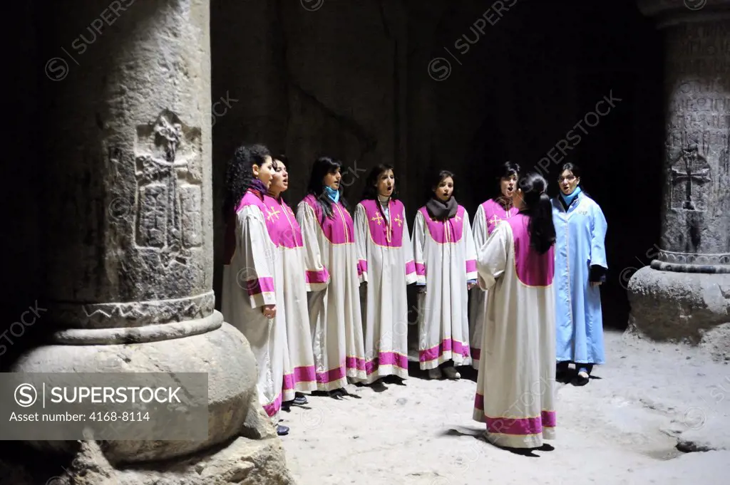 Armenia, Kotayk Province, Monastery of Geghard, Local women choir