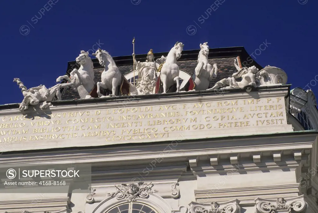 Austria, Vienna, Josefsplatz, Austrian National Library, quadriga