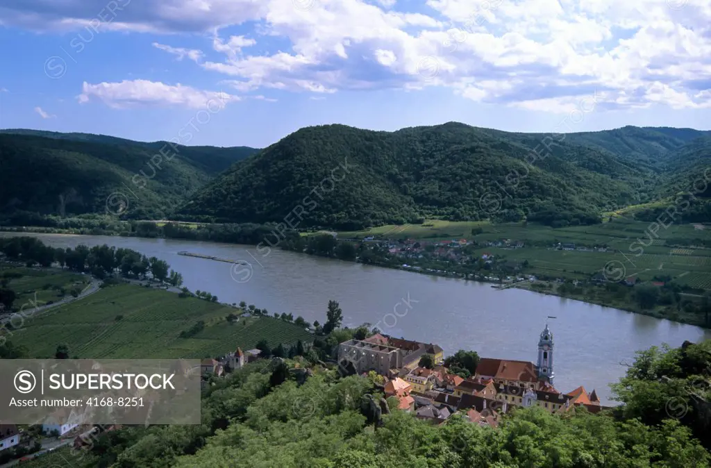 Austria, Wachau Valley, Village Durnstein on Danube River