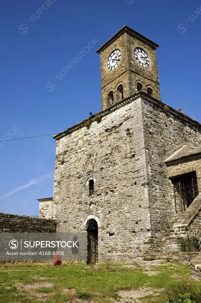 Albania, Gjirokastra, Clock tower of Citadel