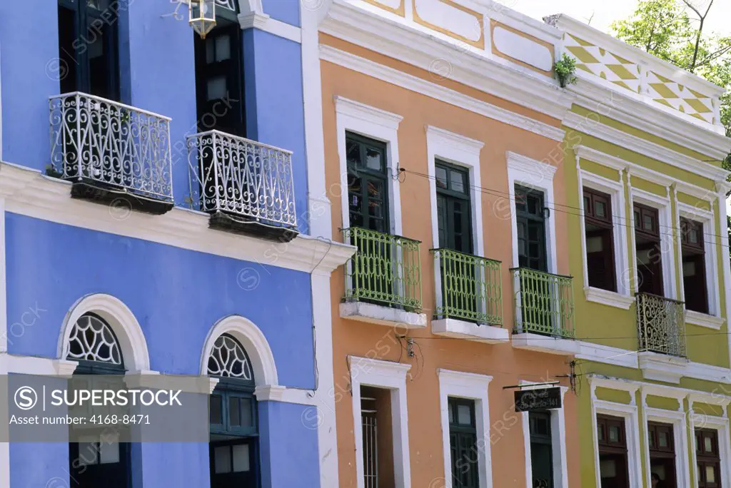 Brazil, Near Recife, Olinda, Colorful Houses