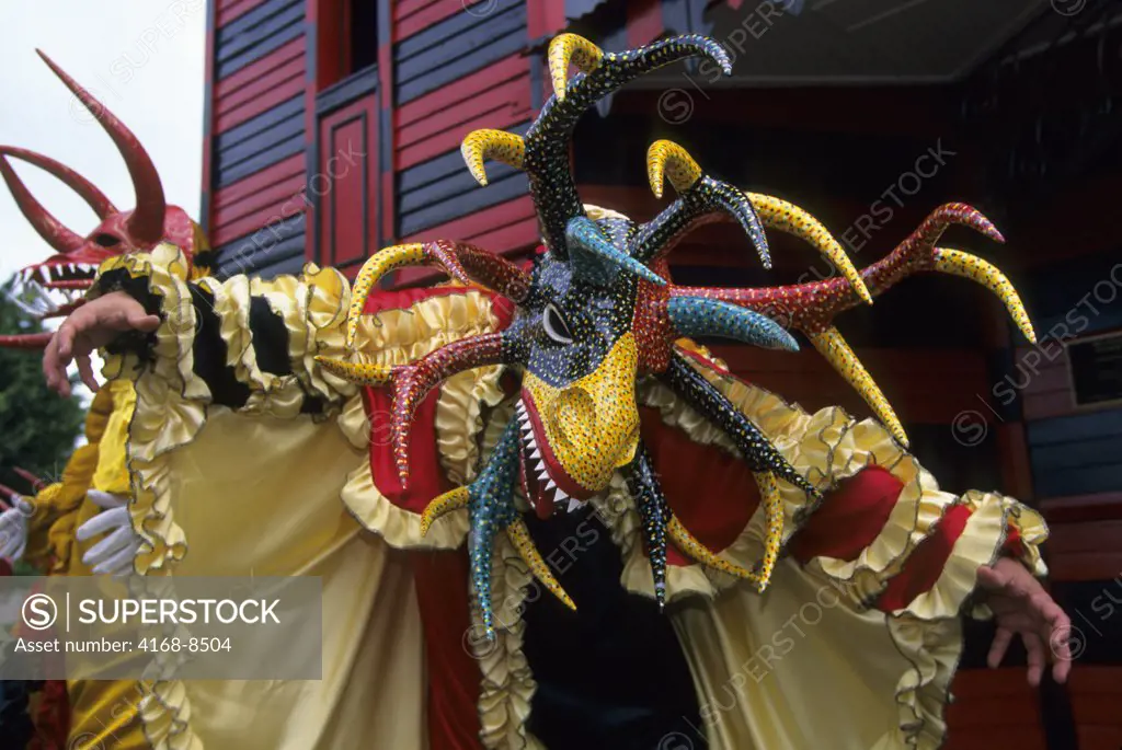 Puerto Rico, Ponce, Person In Vejigantes Costumes (Used For Festivals)