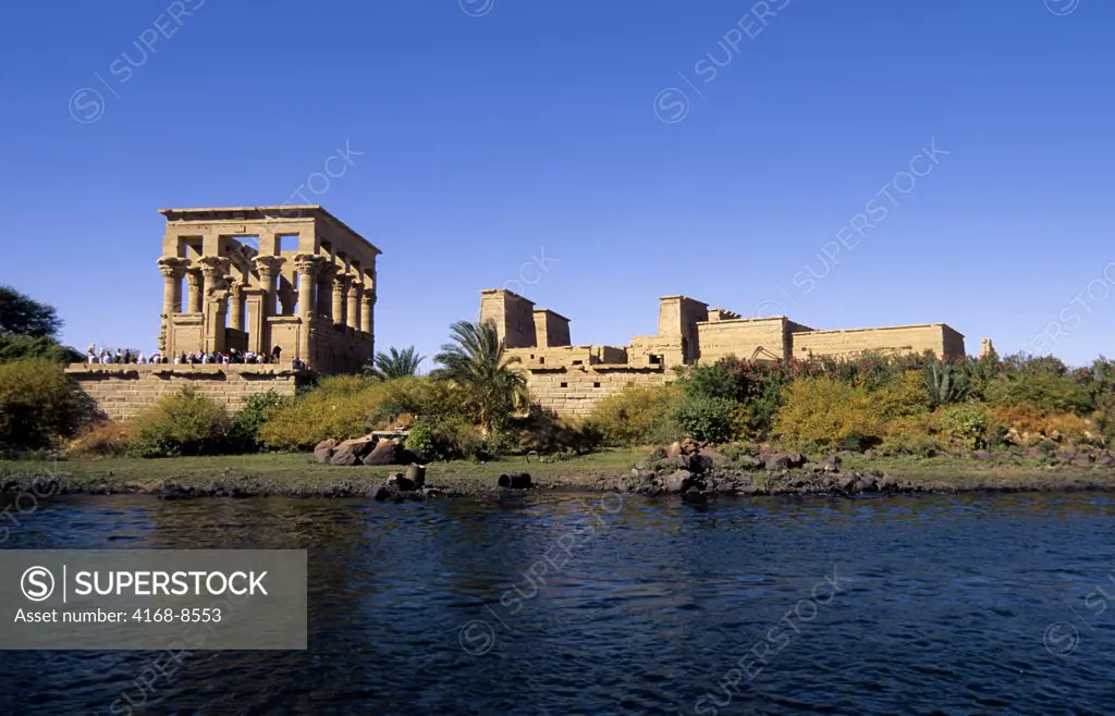 Egypt, Aswan, Nile River, Agilkia Island, View of Temple of Philae