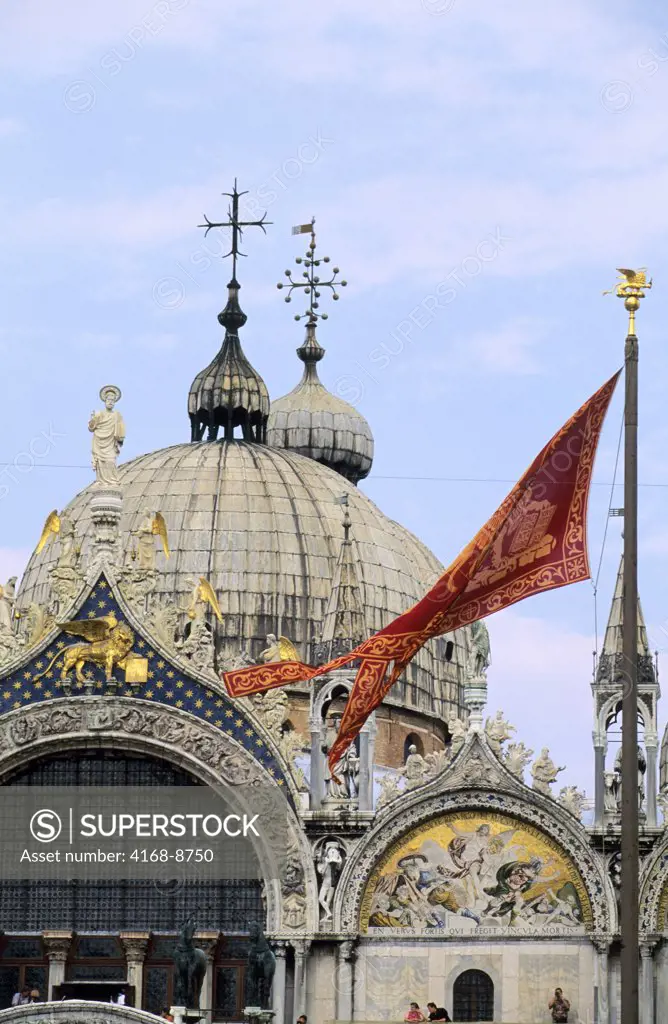 Italy, Venice, San Marco Quarter, St, Mark's Square, St. Mark's cathedral, Low angle view of facade