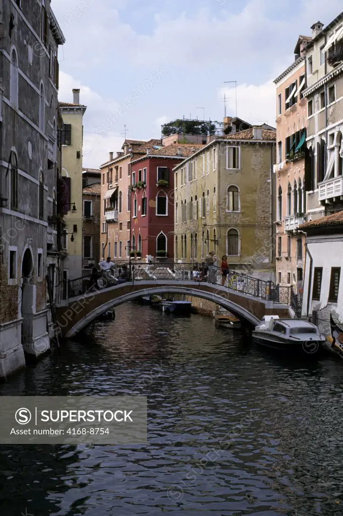 Italy, Venice, Canal with bridge