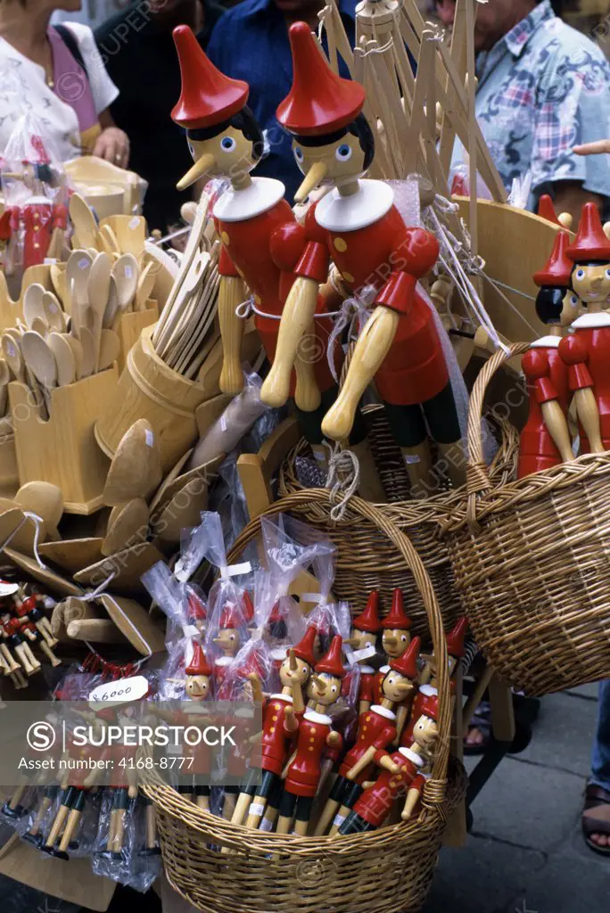 Italy, Venice, Market, Wooden Pinocchio puppets