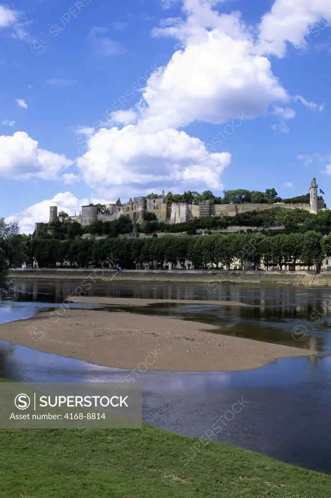 France, Loire Region, Chinon, Vienne River, View of City
