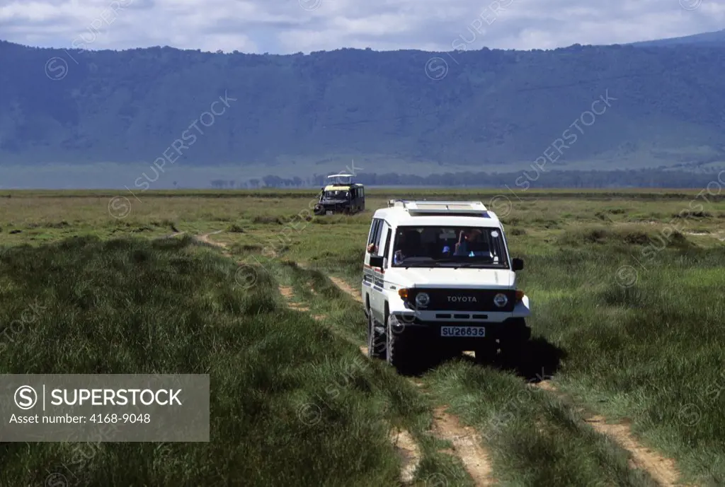 Tanzania, Ngorongoro Crater, Tourists On Game Drive
