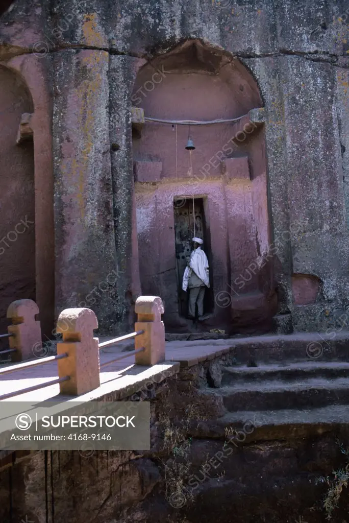 Ethiopia, Lalibela, Unesco World Heritage Site,  Church Carved Into Rock, Priest