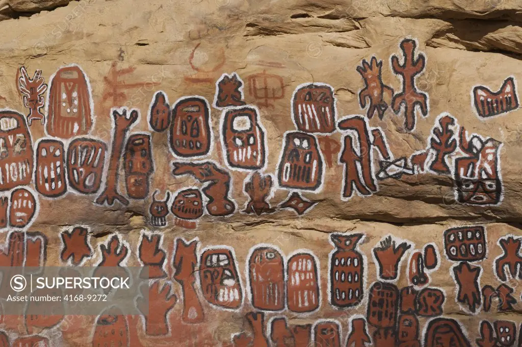 Mali, Near Bandiagara, Dogon Country, Songho Dogon Village, Ceremonial Site For Circumcision Rituals, With Cliff Paintings