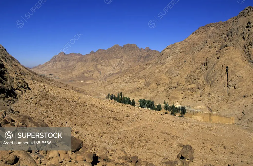 Egypt, Sinai Peninsula, View Of St. Catherine'S Monastery, Founded In 342 A.D.