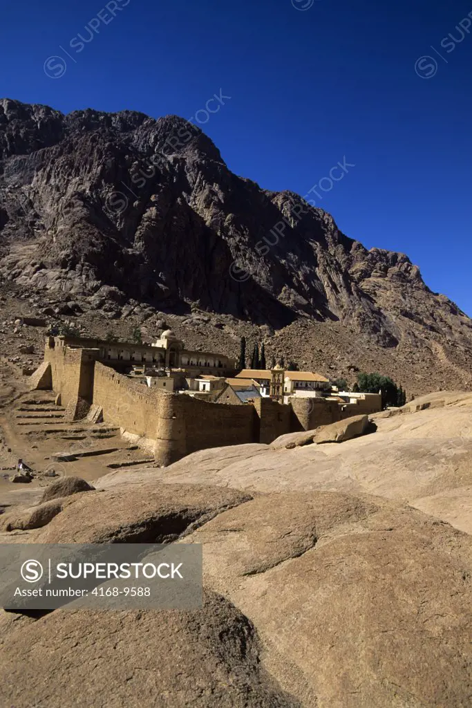Egypt, Sinai Peninsula, View Of St. Catherine'S Monastery, Founded In 342 A.D.