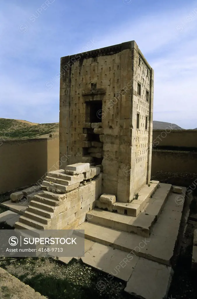 Iran, Near Shiraz, Naghsh-E-Rostan, Tombs, Stone Tower