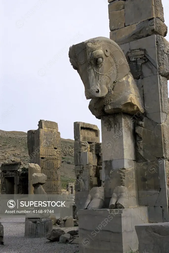 Iran, Near Shiraz Persepolis, Remains Of Hall Of One Hundred Columns