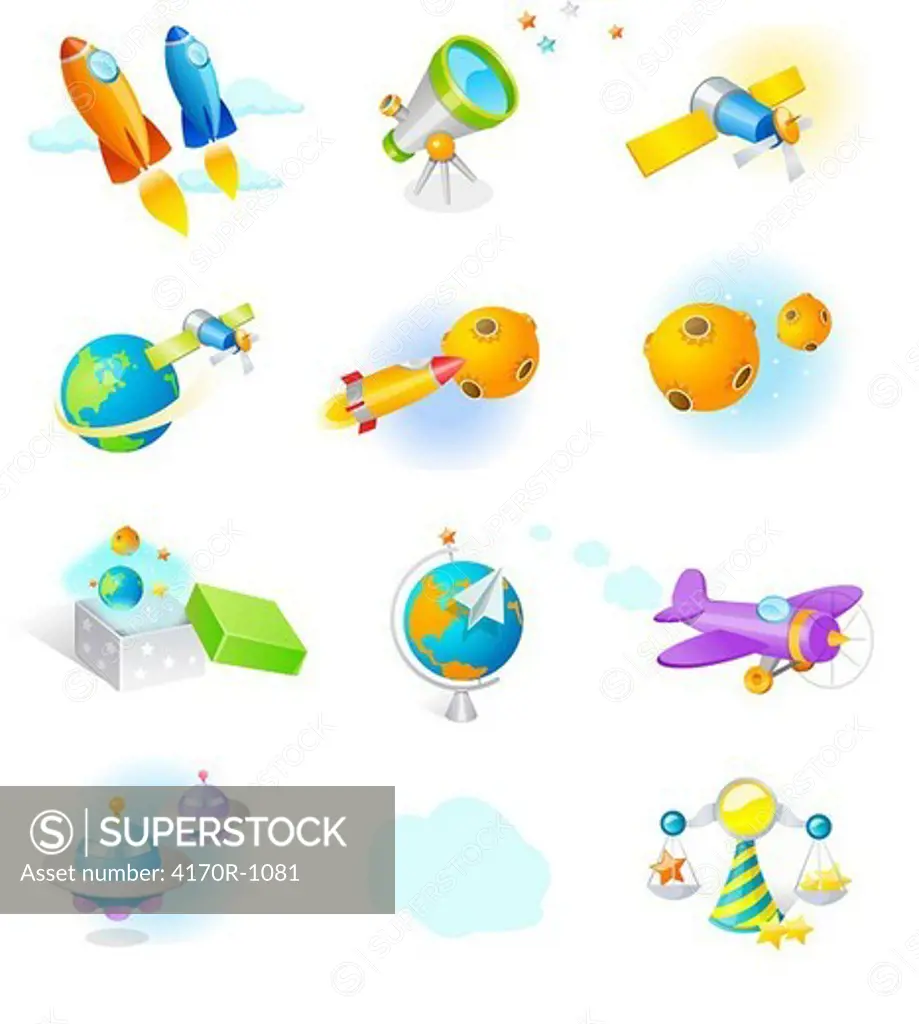 Various space favors objects
