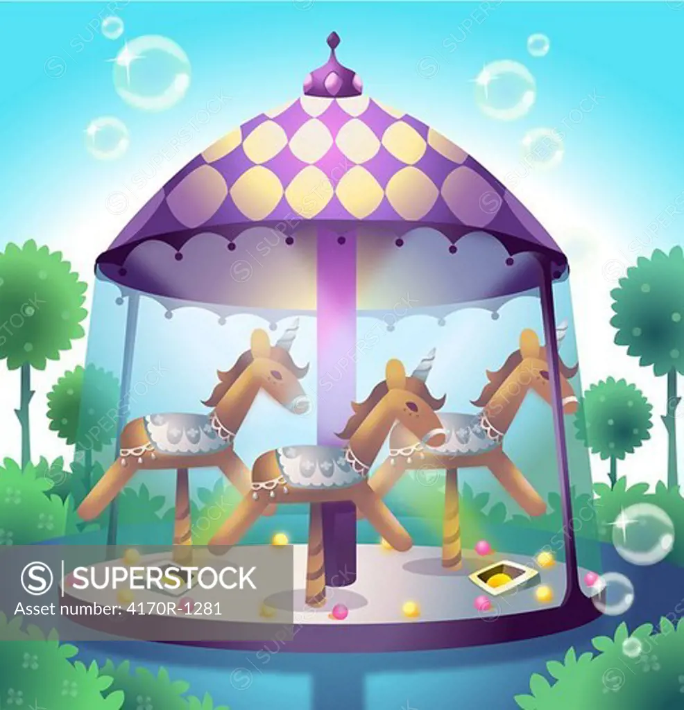 Carousel in a pond