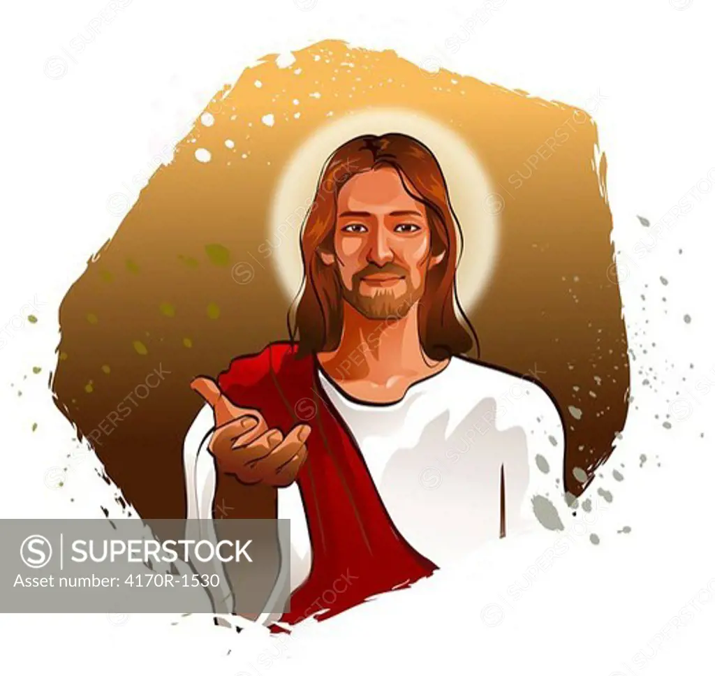 Portrait of Jesus Christ gesturing