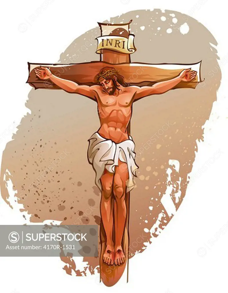 Jesus Christ nailed on the cross