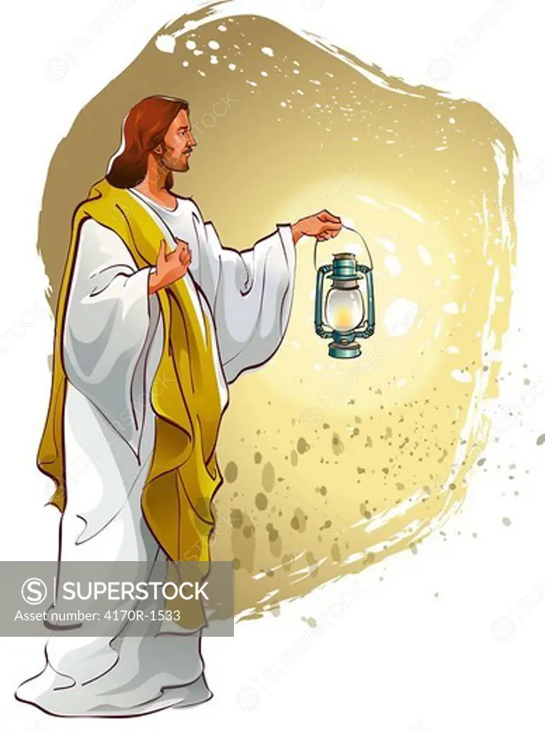 Jesus Christ holding a lantern