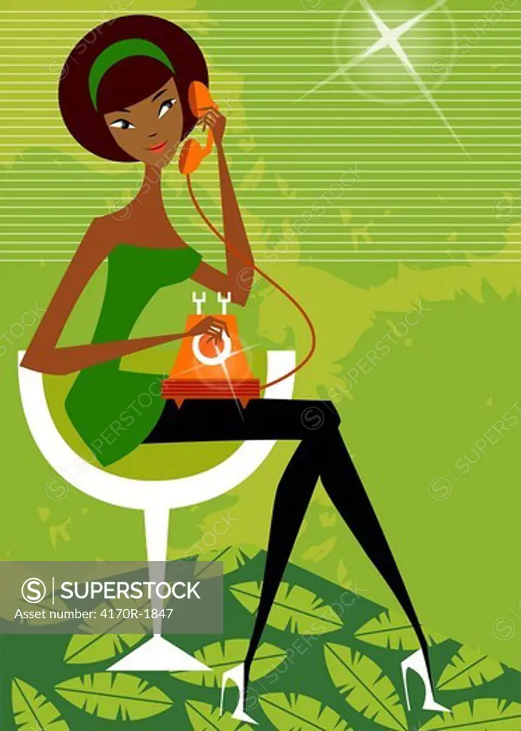 Woman talking on the telephone