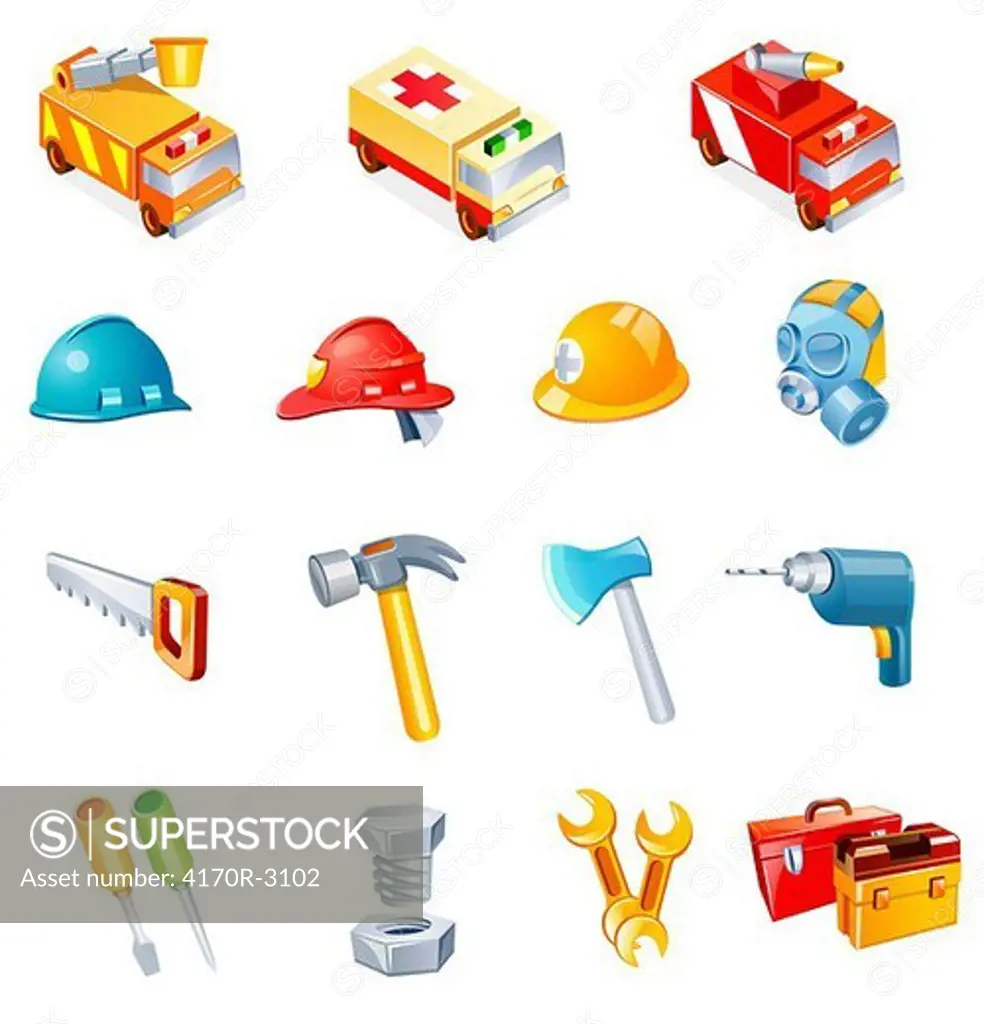 Different types of industrial objects