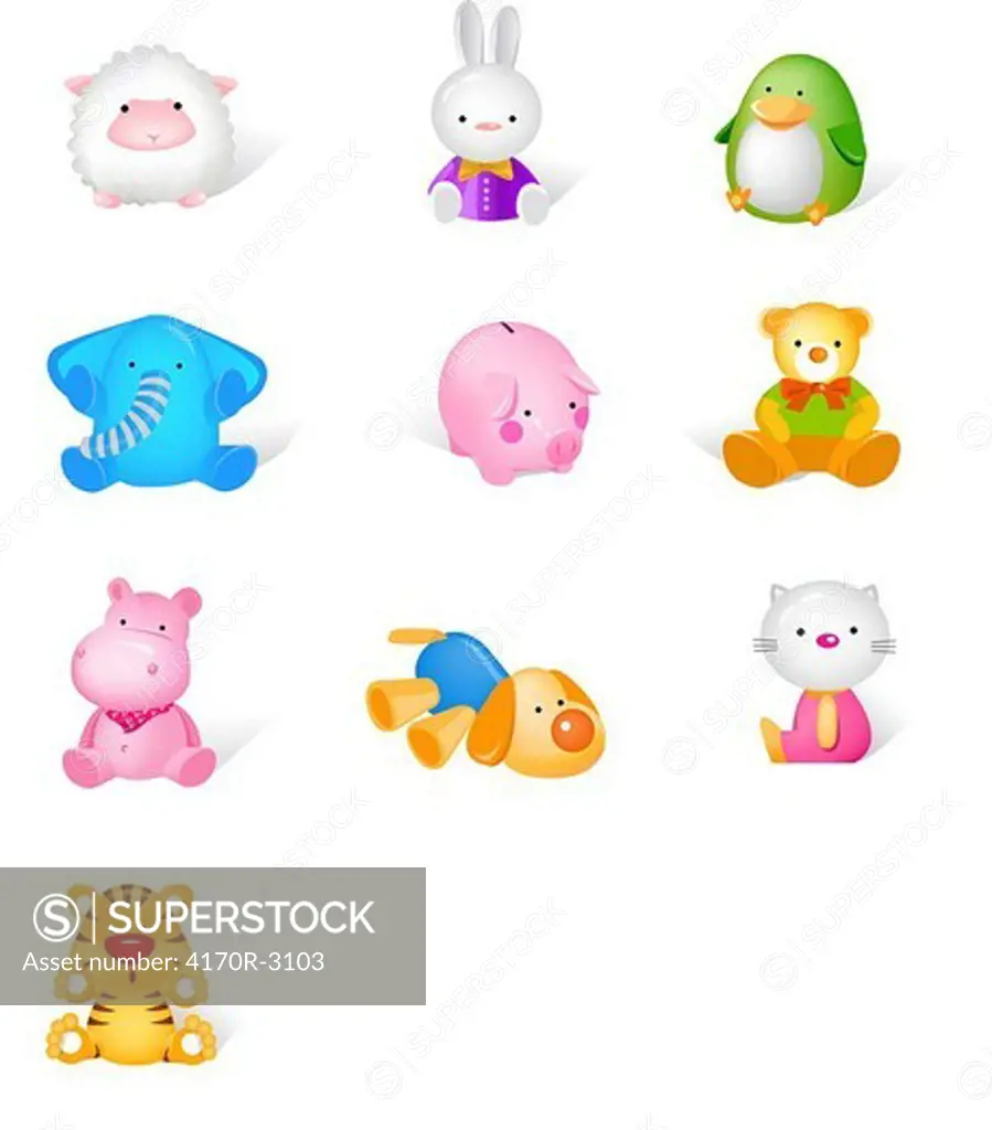 Different stuffed animals