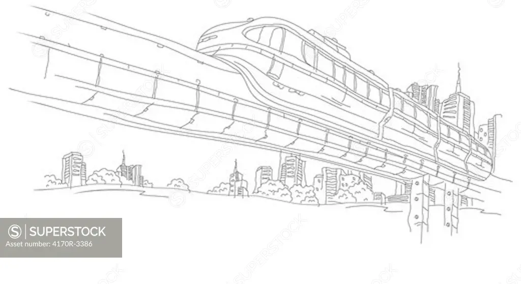 Low angle view of a train moving on a bridge