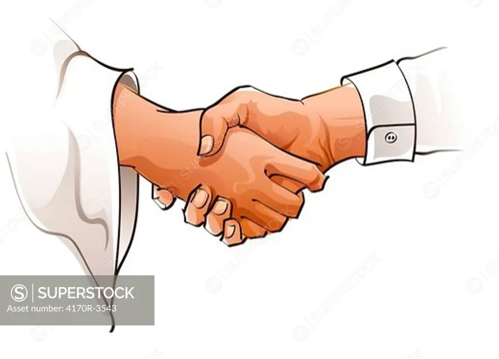 Close-up of two people shaking hands