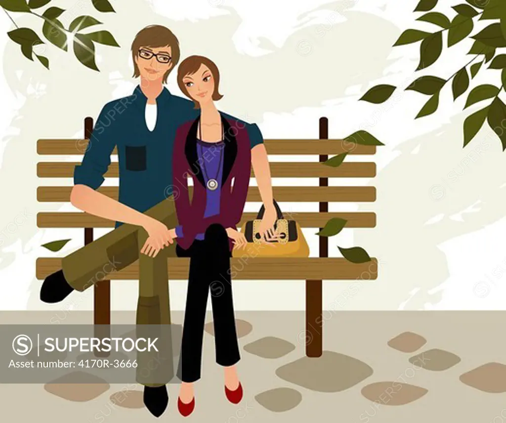 Couple sitting on a bench