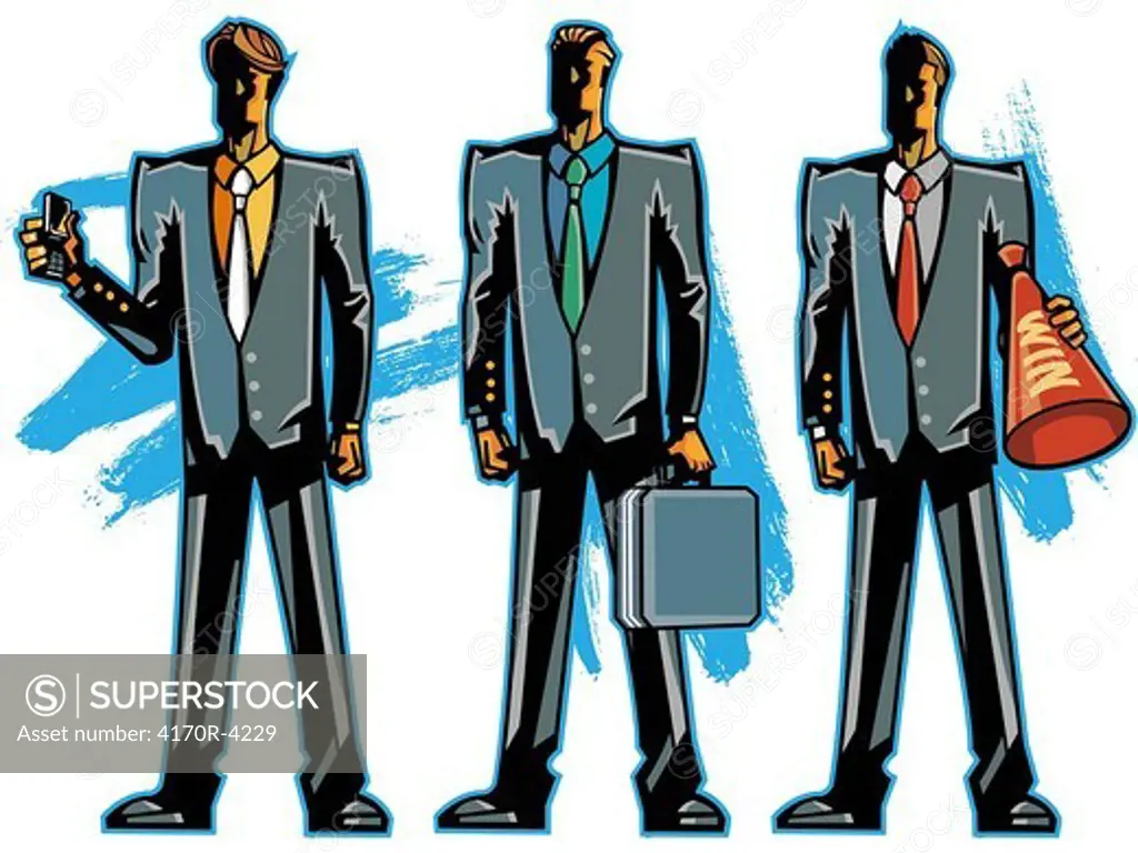 Portrait of business people standing in a row